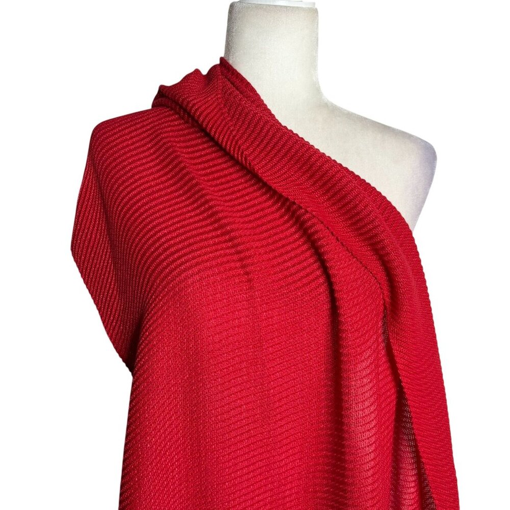 Anna & Ava Red Ribbed Knit Scarf Lightweight Polyester Wrap Soft Stretch NEW - Picture 2 of 5